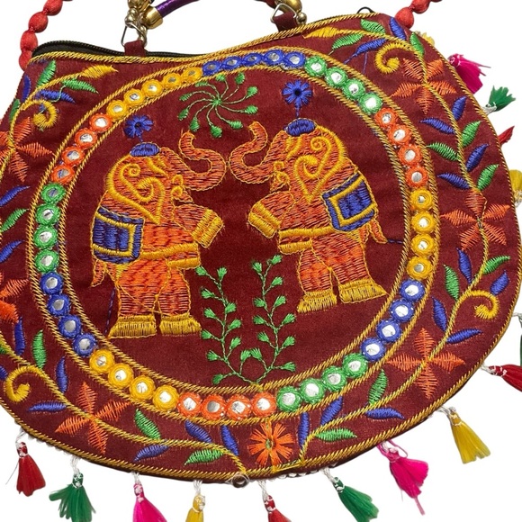Taweengam Crossbody Goodhan Crochet Pouch Cloth Handbag Bohemian Embroidered - Picture 2 of 11